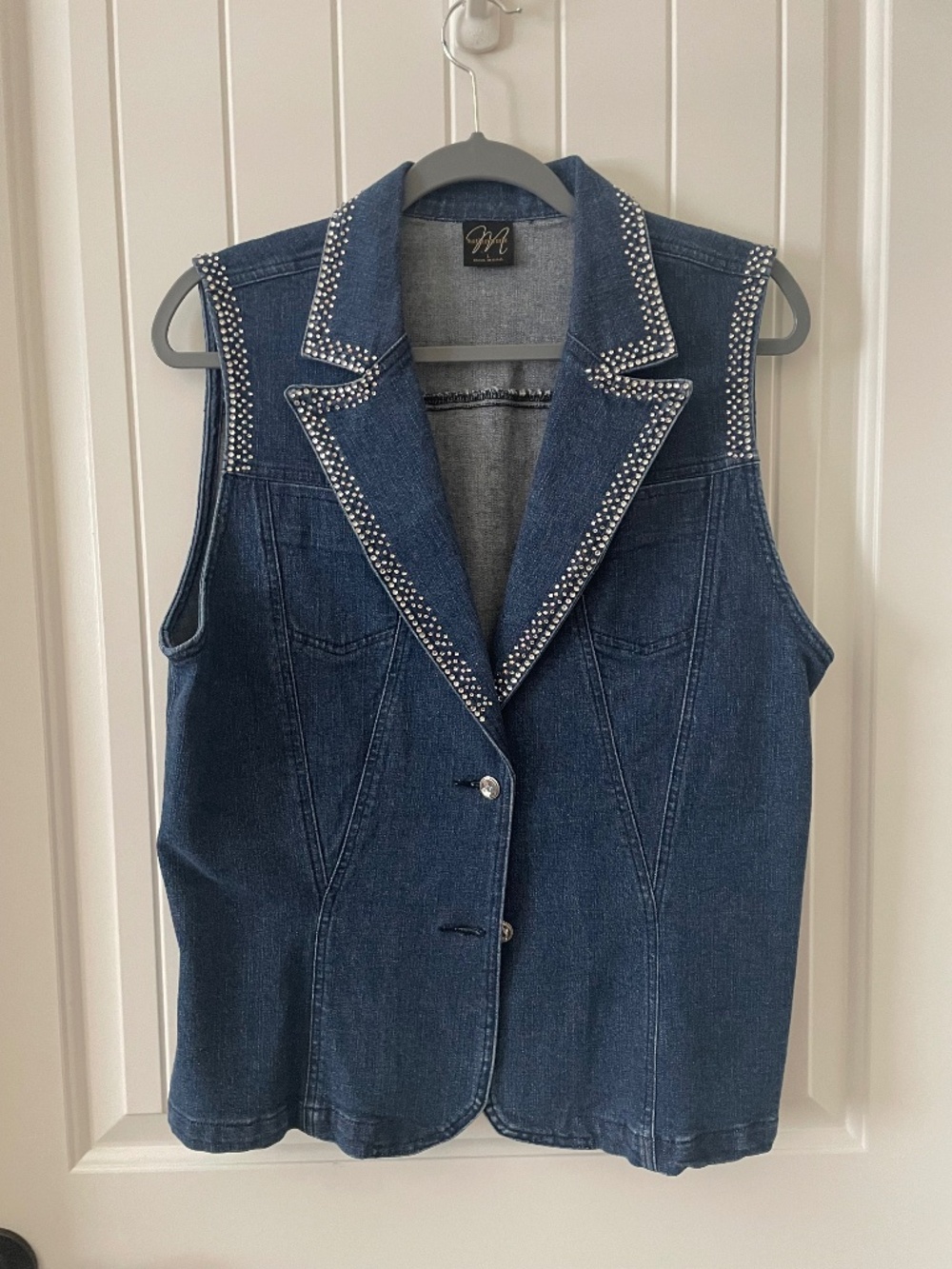 Katina Marie Denim Vest with Rhinestones